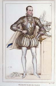 Porträtt av Francois II (1544 - 1560), kung av Frankrike gravyr från 1830 av Unknown artist