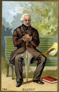 Porträtt av François Guizot (1787 - 1874), fransk politiker och historiker. Kromolitografi av 1800-talet. av Unknown artist