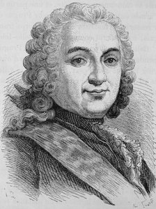 Porträtt av François de Chevert (1695 - 1769). Gravyr från slutet av 1800-talet i "Histoire de France"" av H. Martin. av Unknown artist