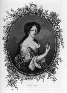 Porträtt av Gabrielle de Rochechouart de Mortemart, Marquise de Thianges (1633 -1693), fransk aristokrat - Gravyr från 1862 i "" Världens drottningar"" av våra första författare. Bok utgiven under ledning av J. G. D. ARMENGAUD. av Unknown artist