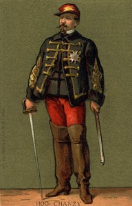 Porträtt av general Chanzy (1823 - 1883) Kromolitografi från det sena 1800-talet. av Unknown artist