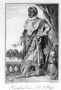 Porträtt av general Henry Christophe, kung av Haiti, hjälte av Haitis självständighet. Gravyr sd. 1800-talet. av Unknown artist