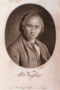 Porträtt av Georg Joseph Vogler (abbe Vogler) (gravyr) av Unknown artist