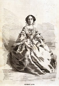 Porträtt av George Sand (Aurore Dupin, Baronne Dudevant) (1804-1876). av Unknown artist