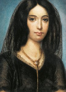 Porträtt av George Sand av Unknown artist