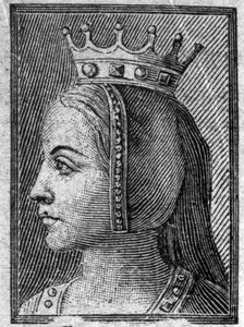 Porträtt av Gerberge av Sachsen (ca 913-968 eller 969), drottning av Frankrike, hustru till Ludvig IV av Outremer. av Unknown artist