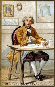 Porträtt av Germain soufflot (1713 - 1780), fransk arkitekt. Kromolitografi från slutet av 1800-talet. av Unknown artist