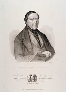 Porträtt av Gioacchino Rossini (gravyr av Unknown artist