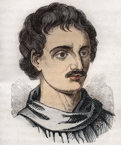Porträtt av Giordano Bruno (1548-1600) italiensk dominikanermunk, filosof, matematiker, poet och astrolog. av Unknown artist