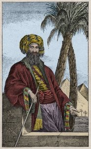 Porträtt av Giovanni Battista (Gianbattista) Belzoni (1778-1823), italiensk upptäcktsresande och arkeolog, som gjorde viktiga arkeologiska upptäckter i Egypten - Porträtt av Giovanni Battista Belzoni (1778-1823), italiensk upptäcktsresande och arkeolog, gr av Unknown artist