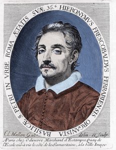 Porträtt av Girolamo (eller Gerolamo) Frescobaldi (1583 - 1643) italiensk kompositör. av Unknown artist