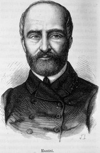 Porträtt av Giuseppe Mazzini, italiensk patriot och revolutionär (1805 eller 1808 - 1872) av Unknown artist