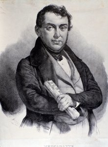 Porträtt av Giuseppe Saverio Mercadante (litografi) av Unknown artist