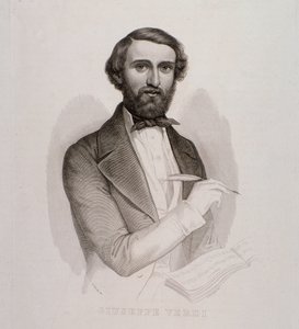 Porträtt av Giuseppe Verdi (gravyr av Unknown artist