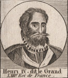 Porträtt av Henrik IV (1553-1610) Kung av Frankrike - Porträtt av Henrik IV (1553-1610) Kung av Frankrike - gravyr från "Instruction sur l