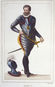 Porträtt av Henrik IV (1553-1610), kung av Frankrike Gravyr från 1830 av Unknown artist