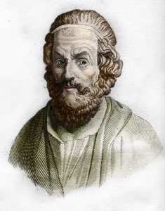 Porträtt av Homeros (800-talet f.Kr.) grekisk poet. i Rollins antika historia.1829 av Unknown artist