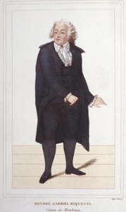 Porträtt av Honore Gabriel (Honore-Gabriel) Riqueti, jarl av Mirabeau (1749-1791), fransk politiker. gravyr från 1830 av Unknown artist