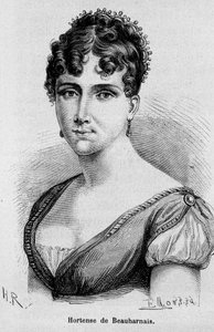 Porträtt av Hortense Eugenie Cecile de Beauharnais, drottning av Holland (1783-1837), dotter till Josephine de Beauharnais och Viscount Alexandre de Beauharnais - i "" L