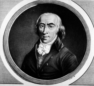 Porträtt av Jean Marie Roland de la Platiere (1734-1793), fransk minister. Gravyr i "" Komplett samling av historiska målningar från den franska revolutionen, i tre volymer.""" 1804. av Unknown artist