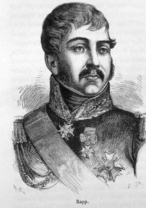 Porträtt av Jean Rapp (1772 - 1821). Gravyr från slutet av 1800-talet i "Histoire de France"" av H. Martin. av Unknown artist