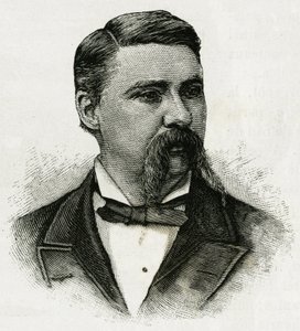 Porträtt av Jerome J.Collins, meteorolog för La Jeannettes besättning, för uppdraget norrut. Gravyr för att illustrera "The Journey of the Jeannette"" 1879-1881, dagbok för kapten G.W. De Long. Publicerad i Le Tour du monde, nouveau journal des voya av Unknown artist