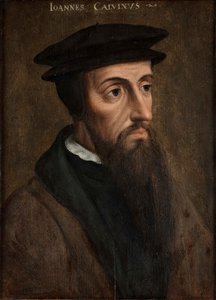 Porträtt av John Calvin (1509-1564), ca 1550 (olja på pannå) av Unknown artist