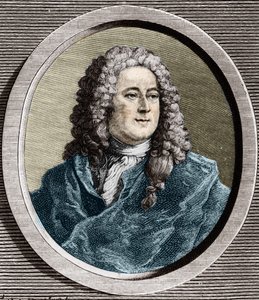 Porträtt av John Law (1671 - 1729), Scottish Financial som orsakade konkurs 1720 (Event of Quincampoix Street) av Unknown artist