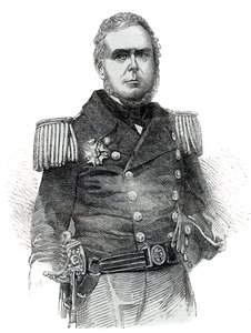 Porträtt av John Pascoe Grenfell (1800-1869) marinofficer och diplomat från Empire of Brazil - Gravyr 1852 av Unknown artist