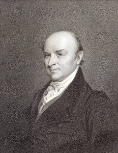 Porträtt av John Quincy Adams (1767 - 1848), son till president John Adams och USA:s president (1825 - 1829). Gravyr sd. 1800-talet. av Unknown artist