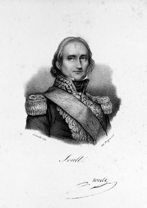 Porträtt av Johannes av Gud Nicolas Soult, hertig av Dalmatien. General sedan Maréchal de France (1769 - 1851), gravyr från 1800-talet. av Unknown artist