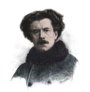 Porträtt av Joseph Auguste Maurice Rollinat (1846 -1903) Engelsk poet - gravyr av Unknown artist
