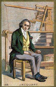 Porträtt av Joseph Marie Jacquard (1752-1834), fransk mekaniker uppfinnare av vävstolen. Kromolitografi från slutet av 1800-talet. av Unknown artist