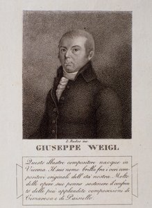 Porträtt av Joseph Weigl (gravyr av Unknown artist