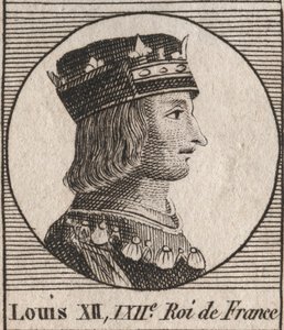 Porträtt av kung Ludvig XII (1462-1515) - Porträtt av Ludvig XII av Frankrike (1462-1515), kung av Frankrike - gravyr från "Instruction sur l