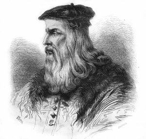 Porträtt av Leonardo da Vinci (Leonardo da Vinci) (1452 - 1519). av Unknown artist