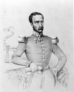 Porträtt av Louis Eugène Cavaignac (1802 - 1857), fransk general och politiker. Gravyr v. 1848. av Unknown artist