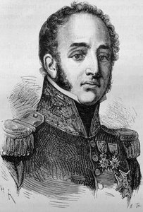 Porträtt av Louis Gabriel (Louis-Gabriel) Suchet (1770-1826). Gravyr från slutet av 1800-talet i "Histoire de France"" av H. Martin. av Unknown artist