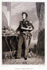 Porträtt av Louis Philippe 1st, kung av fransmännen - gravyr av Unknown artist