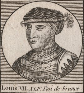Porträtt av Ludvig VII dit le Jeune (1120-1180), frankernas kung från 1137 till 1180 - Ludvig VII (kallad den yngre eller den unge), kungen av frankerna - gravyr från "Instruction sur l