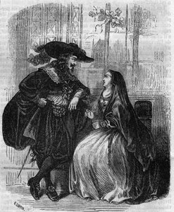 Porträtt av Ludvig XIII (1601-1643) Frankrikes kung och Mademoiselle de Lafayette - Gravyr från 1800-talet av Unknown artist