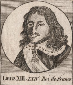 Porträtt av Ludvig XIII den rättvise (1601-1643) Frankrikes kung - Ludvig XIII, Frankrikes kung från 1610 till 1643 - gravyr från "Instruction sur l