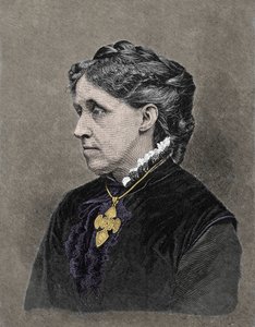 Porträtt av Louisa May Alcott (1832-1888), amerikansk författare. 1800-tals färgstick. av Unknown artist