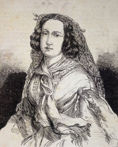 Porträtt av Madame Marceline Desbordes-Valmore (Desbordes Valmore) (1786 - 1859), fransk författare - i "" Les Contemporains", n.d. sent 1800-tal. av Unknown artist