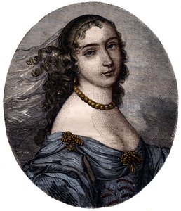 Porträtt av Marguerite Hessein, Madame de la Sabliere (1636-1693) Franska Salonniere. Gravyr av 1800-talet. av Unknown artist