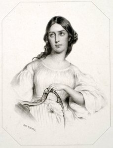 Porträtt av Maria Garcia kallad Malibran (1808-1836) sångerska mezzosopran. av Unknown Artist