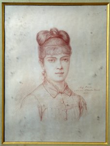 Porträtt av Marie Alexandrine Henriette Dumas Davy de la Pailleterie dit Colette (1860-1907), dotter till Alexandre Dumas Jr. (1824-1895)” Anonym teckning. 1878 Villers-Cotterets. Alexandre Dumas museum av Unknown artist
