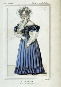 Porträtt av Marie Amelie de Bourbon (1782 - 1866), fransmännens drottning, fru till Louis Philippe I. av Unknown artist