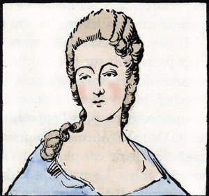 Porträtt av Marie Gouze dit Olympe de Gouges (teckning) av Unknown Artist