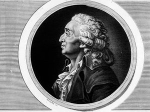 Porträtt av Marie Jean Antoine Nicolas de Caritat, markis de Condorcet (1743-1793), deputerad vid Nationalkongressen och filosof. Gravyr i "" Komplett samling av historiska målningar från den franska revolutionen, i tre volymer.""" 1804. av Unknown artist